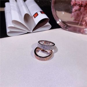 Designer Trendy Nieuwe Carter Wide en Smal Full Sky Star Titanium Steel Ring Dames Fashion Gold Rose Gold S7fo YDPL