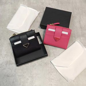 Designer Triangle Small Purse voor dames Koeienhuid drievoudige vouw multi-kaarthouder Portemonnee Compacte lederen portemonnee Lange gewatteerde mode-draagtas