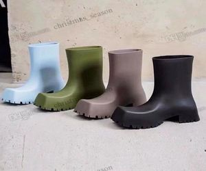Designer Trooper Paris Boots en caoutchouc Boot de pluie Sole extérieure Toes carrés de luxe
