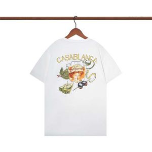 designer t-shirt heren Casablanca t-shirt tennisclubs sweatshirt heren voor Top Tee Casablanc Blanca Kleding Mode Zomer Dierenprint patroon Ronde hals Korte mouw