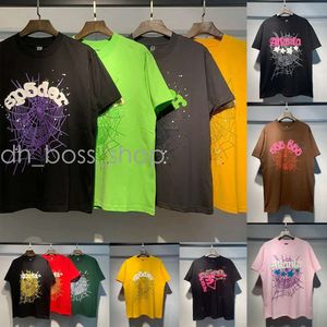 Camisetas de diseñador Sp5der para hombre para mujer Camisetas de alta calidad Marco de letras de moda Impreso Negro Rosa Hombres Araña Camiseta Algodón Casual Tees Moda Calidad superior 514