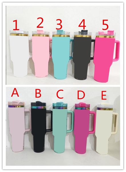 Gobelets de créateurs 40oz tasse 11Colors Lettres de luxe Tumbler avec poignée en acier inoxydable paille Sus304 vide à vide