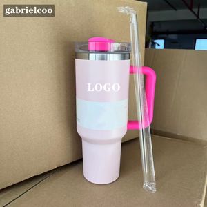 Designer Tumblers 40oz isolatie roestvrij staal grote capaciteit dubbele drink cup klassiek logo printen draagbare multicolor autopup home bierbeker met doos