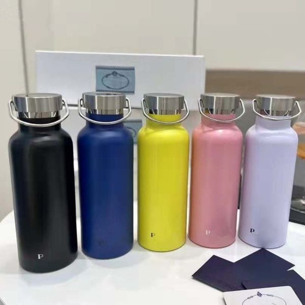 Gobelets de styliste de 500ml, tasses d'eau en acier inoxydable SUS304, couleur bonbon, tasse isolée, tasse Portable avec boîte-cadeau