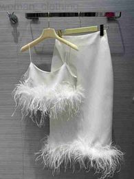 Designer Two -Piece Dress 2023 Nieuwe Spring Summer Tops en Skirts Brand Same Style 2 Pieces Sets Dames 5GB0