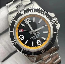 Diseñador U1 Luxury Bretiling Superocean Heritage Watch 44 mm Correa de acero Movimiento mecánico automático Trabajo completo Alta calidad Hombres Anillo de cerámica Boca Reloj de pulsera