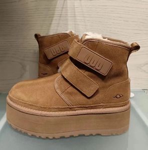 Designer Ugglie Sherpa polaire pantoufle moelleux Tazz tresse éraflures Mules Ugglie Tasman pantoufles châtaigne avec laine fourrure diapositives femmes Ultra mini plate-forme botte sans lacet