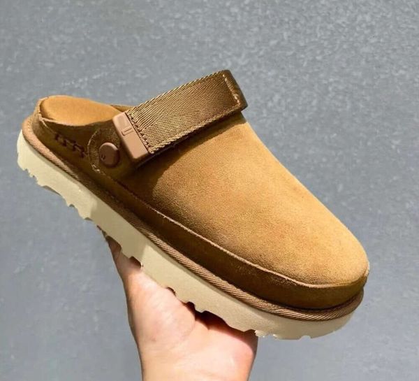 Pantoufles Uggssy de créateurs Goldenstar Noir Beige Clog Boston Clogs Golden Star Beach Sandal Cross Slides Femmes Hommes Tazz Tasman Graines de moutarde Châtaigne Hiver Été YT