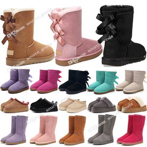 designer ugh laarzen Australië pantoffels tasman tazz damesplatform winterlaarzen klassieke sneeuwlaars enkel korte strik mini bont zwart kastanjebruin roze warme laarzen