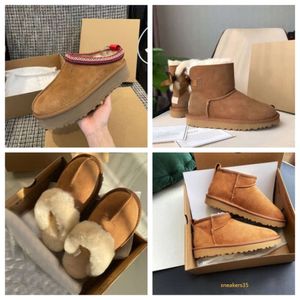 designer ugh womans bottes bottes de neige femmes australiennes ug boot bailey châtaigne hiver boucle neige demi genou court dame en peau de mouton et laine pantoufle de cheveux intégrée