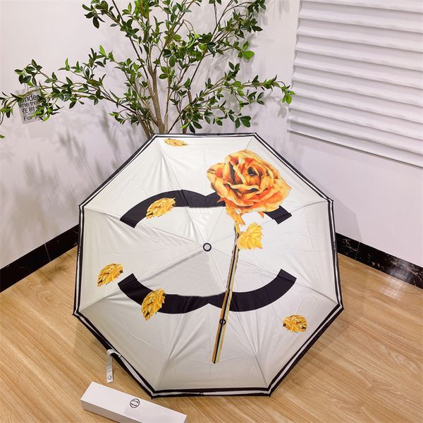 Designer Umbrella Rose Pandage Sunny Rainy Rainy Luxury Brolly C Fashion Parasol Brand Designers Sunshade Ultraviolet Proof Bumbershoot