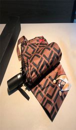 Paraguas de diseño para hombres, mujeres, letras impresas, paraguas plegable automático completo, sombrilla de lujo, sombrilla, marca Rainy Protector9359079