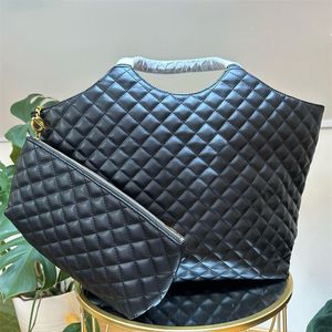 Sac de mère noire de luxe Mothonted cuir shopper sacles de créateurs de créateurs pour femmes