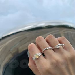 Designer Unieke stijl dubbele ring 925 Sterling zilveren Franse vrouwen overdreven mode trend sieraden accessoires