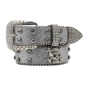 Designer Unisex Belts BB Belt Simon voor Owen Men Women Fashion Shiny Skull Kor Diamond Belt Gold Big Rhinestones Multolours