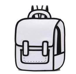 Ontwerper unisex cartoon cartoon tweedimensionale rugzak luxe speciale persoonlijkheid stijl rugzak student schooltassen hoge kwaliteit246t