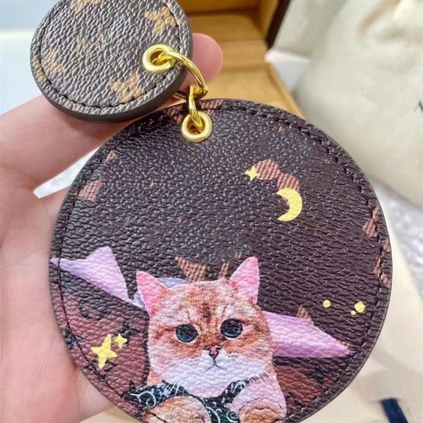 Diseñador Unisex Key Wallet Animal Letter Ladies Round Metal Keyring Cute Cats Dogs Llavero femenino Marca famosa Mujeres Hombres Totes Ba1859