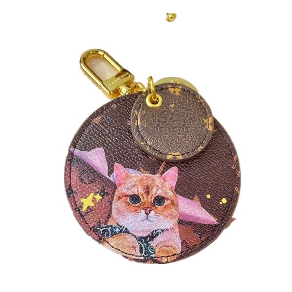 Diseñador Unisex Key Wallet Animal Letter Ladies Round Metal Keyring Cute Cats Dogs Llavero femenino Famosa marca Mujeres Hombres Totes Ba264w