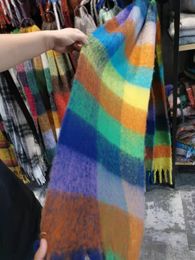 Дизайнерский шарф унисекс, 100% акрил, красочные шарфы с бахромой, плед, модный шарф, одеяла, толстая теплая накидка на шею и шаль для осени и зимы
