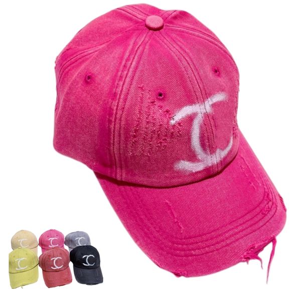 Diseñador Unisex Vintage lavado apenado gorra de béisbol gorra de béisbol sarga ajustable papá sombrero 5 colores