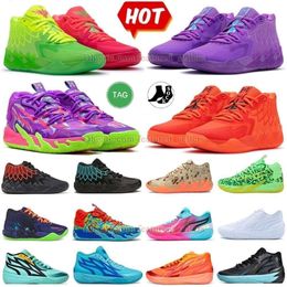 Mb.03 02 01 Gutter Cat Gang Nft Lamelo Ball Pink Hombres Mujeres Zapatos de baloncesto 2024 Alta calidad Rick y Morty Negro Blanco Rosa Zapato deportivo Trainner Zapatillas de deporte des chaussure