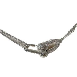 Diseñador V Gold High Edition Tiffay y cadena de doble anillo en forma de cou con diamantes Collar personalizado Hobseshoe Buckle Buckle