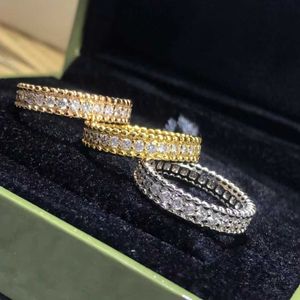 Designer V Gold Van High Edition Hot verkopen Tienduizend bloemen kralen rand diamant paar ring dik vergulde 18k mode gepersonaliseerde wijsvinger