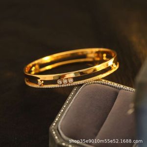 Designer V Version haute moitié plein de diamants Double bracelet en or rose bijoux de mode de style japonais et coréen pour femmes
