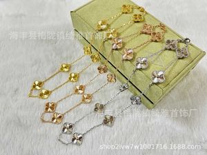 Designer Van cl-ap Fanjias Nouveau collier de haute qualité et version trèfle à dix fleurs avec 14 couleurs au choix chaîne de collier pendentif porte-bonheur double face