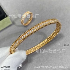 Ontwerper Van cl-ap V Golden Fan Family Ball Edge volledige diamanten armband met Mijin Light luxe veelzijdige modekraal YQAH