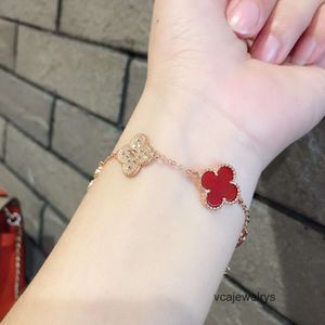 Ontwerper Van Clover Armbanden Clover VAN Merk Stud Oorbellen Liefde Rood Hart Rose Gouden Oorbellen Oorbel Oorringen Ketting Armband Armbanden Juweel