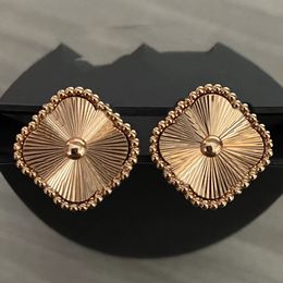 Designer van Clover Stud Earring Luxe vier-blad klassiekers Charm oorbellen vrouwen sieraden womam bloem oordeel 18k goud vergulde 78