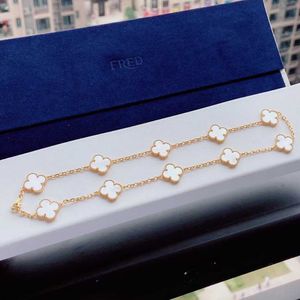 Designer Van High -versie Lucky Clover Ten Flower Necklace V Goud verdikt plating 18K Natural Black Agate Live Broadcast