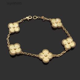 Diseñador Pulsera de cadena de enlaces Cleef Clover Fashion Fashion Gold Bracelets Jewelry 2024 1