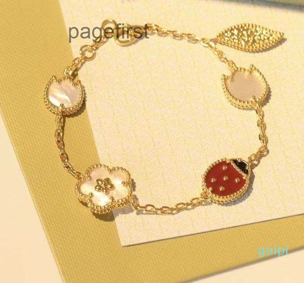 Designer Vanclef Jewelry Van Clover Bracelets 2024 série Ladybug Fashion Clover charme bracelet Chaîne de haute qualité S925 STERLING Silver 18K Gol