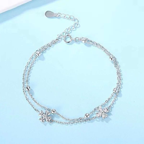 Diseñador Vans Clover Bracelet Fashion S925 Sterling Silver Clover Bracelet Compact Popular 2024 NUEVA Girlfriend Gift