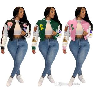 Designer Varsity Jacket Dames 2023 Herfst Mode Letterpatroon Gedrukt Lange Mouwen Bomberjacks Streetwear Korte Baseball Jas Pak outfits