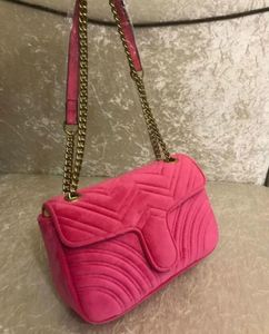 Designer fluwelen tassen Klassieke keten Flap Bags Dames schoudertas Vrouwelijke Crossbody handtas Portemonnees damesmode Handtassen