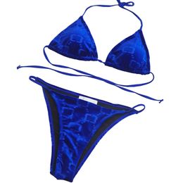 Designer fluwelen badmode voor dames jacquard brief kanten bh bikini's zomer sexy tweedelige biquinis set strandkleding