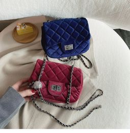 Designer- Velvet Womens Bag Strass Ball Sac à bandoulière Sac à main Réglable Chaîne Bandoulière Messenger Bag