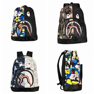 Designertas Nieuwe Shark Color Splicing Cartoon Rugzak voor jongens en meisjes Ape Bag Shark Sport