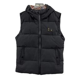 gilet firmato da uomo piumino senza maniche con cappuccio cerniera allentata giacche invernali nere cappotto da uomo