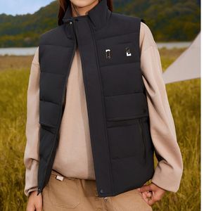 Gilet de créateur Sweat-shirt d'oie pour hommes et femmes Authentique luxe Couple canadien Lâche décontracté designer biker gilet en cuir Stand