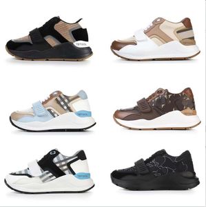 Designer Vintage Check Sneakers Men Femmes Hool Loop Platform Plateforme Sneaker Trainers en cuir noir Black Mesh Runner Chaussures NO281