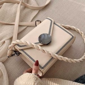 Designer- Vintage vierkante crossbody tas mode nieuwe hoge kwaliteit PU lederen vrouwen handtas slot schouder messenger bag