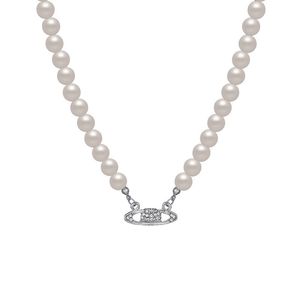 Collier de perles avec pendentif saturne en orbite planétaire de styliste, bijoux à la mode pour femmes, chaîne de collier