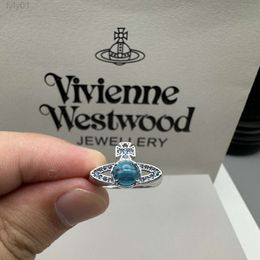 Designer Viviane Westwood Jewelry Impératrice Dowager Xis Perles en verre rotatif de haute qualité Saturne avec RINE MICRO SET Zircon Small et haut de gamme élégante et élégante