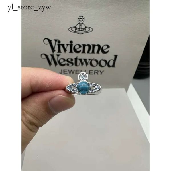 Designer Viviane Westwood Ring Impératrice Dowager Xis Perles en verre rotatif Saturne de haute qualité avec micro-ensemble Ring Zircon petit et haut de gamme Elegant et Jewelry 2024