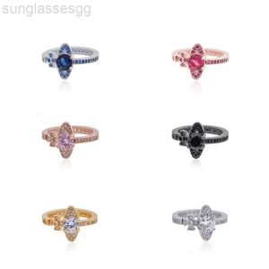 Designer Viviane Westwood Western Empress Dowagers Half Open Saturn Ring Femelle Xiaozhong Net Red Earth Star Zircon Ring Ring High Version