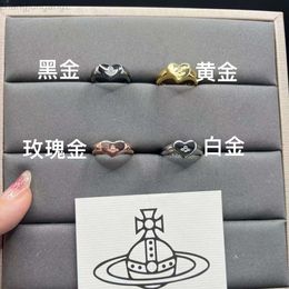 Designer Viviane Westwoods Vivienen Empress Dowager Xi's New Love Saturn Radiant Ring Bague pour femme édition étroite Couple minimaliste haute édition